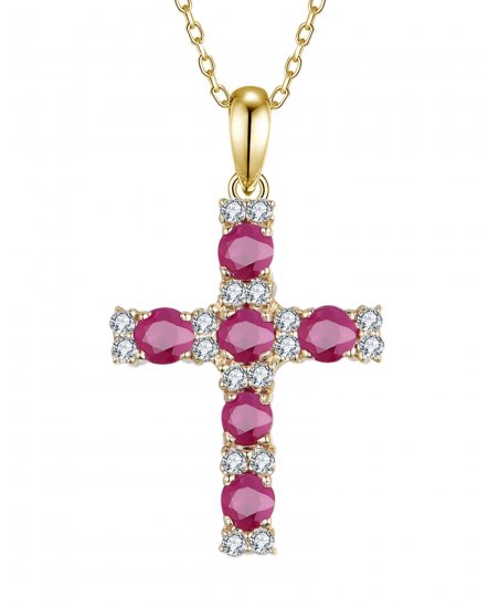 CROSS RUBY DIAMOND PENDANT (TP3686)