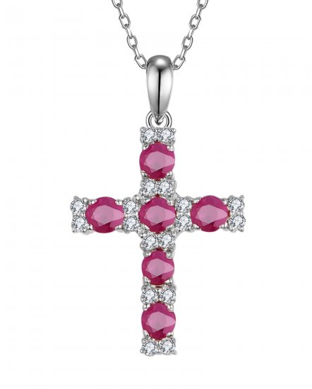 CROSS RUBY DIAMOND PENDANT (TP3686)