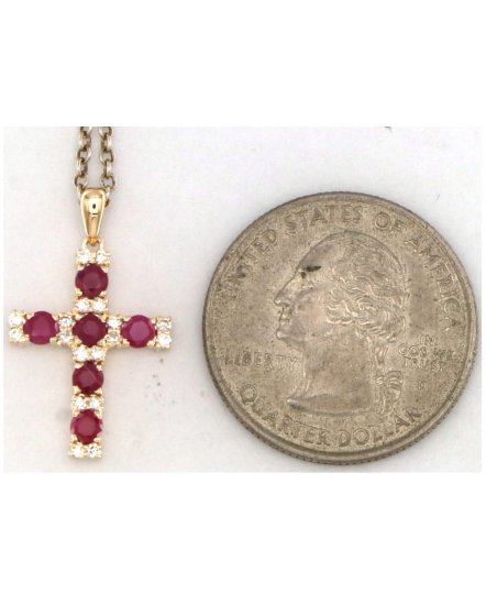 CROSS RUBY DIAMOND PENDANT (TP3686)