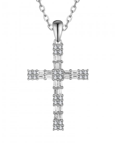 CROSS BAGUETTE DIAMOND PENDANT (TP3712)