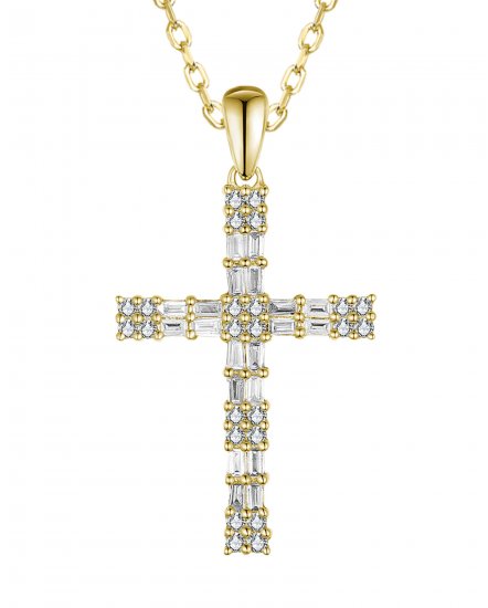 CROSS BAGUETTE DIAMOND PENDANT (TP3712)