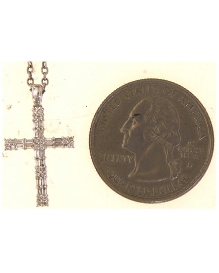 CROSS BAGUETTE DIAMOND PENDANT (TP3712)