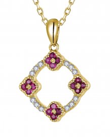 CLOVER STYLE RUBY DIAMOND PENDANT (TP3716C)