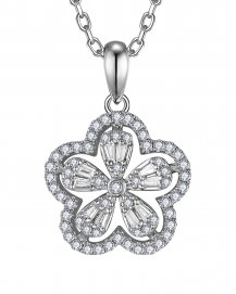 FLORAL STYLE BAGUETTE DIAMOND PENDANT (TP3726)