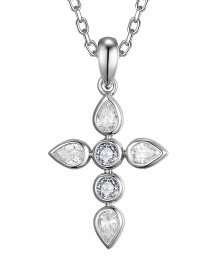 CROSS PEAR DIAMOND PENDANT (TP3745)