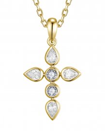 CROSS PEAR DIAMOND PENDANT (TP3745)