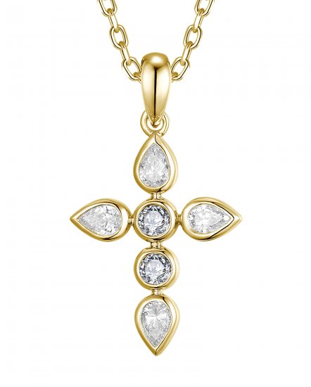 CROSS PEAR DIAMOND PENDANT (TP3745)