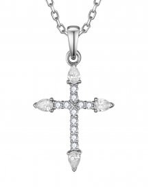 CROSS PEAR DIAMOND PENDANT (TP3749)