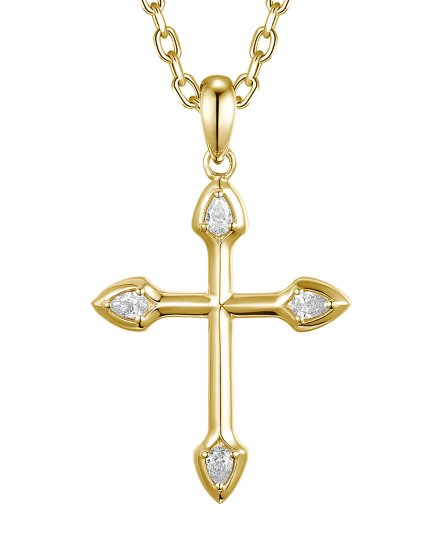 CROSS PEAR DIAMOND PENDANT (TP3750)