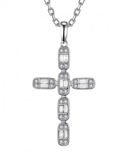 CROSS BAGUETTE DIAMOND PENDANT (TP3757)
