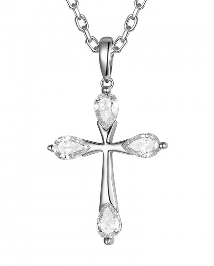 CROSS PEAR DIAMOND PENDANT (TP3763)