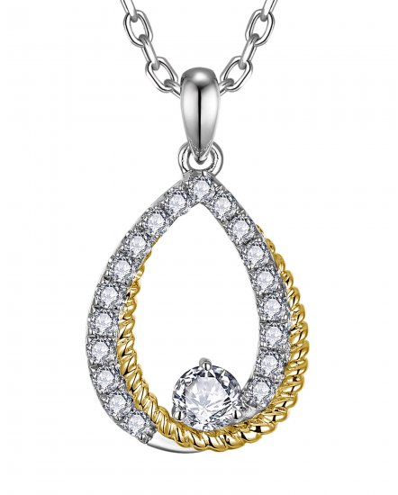 INTER LINKED STYLE PEAR DIAMOND PENDANT (TP3774)
