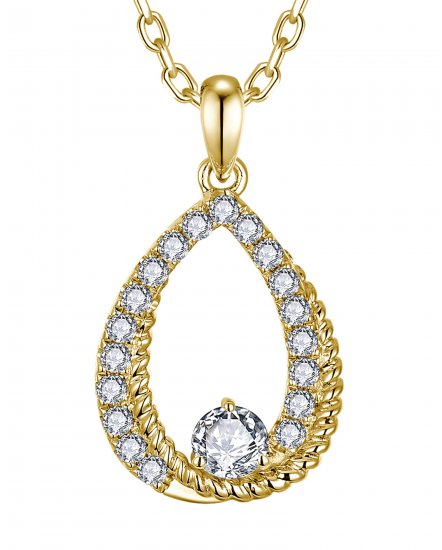 INTER LINKED STYLE PEAR DIAMOND PENDANT (TP3774)
