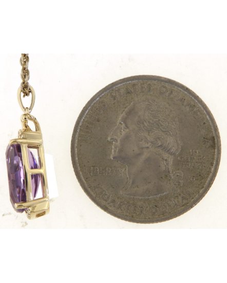 CUSHION AMETHYST DIAMOND PENDANT (TP3780)