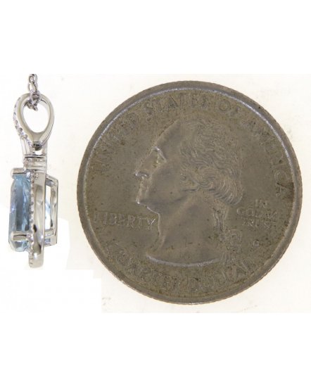 PEAR SHAPE AQUAMARINE DIAMOND PENDANT (TP3785)