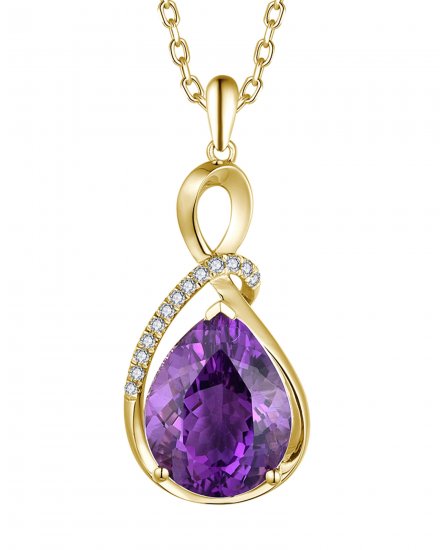 PEAR AMETHYST DIAMOND PENDANT (TP3786)