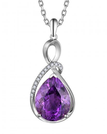 PEAR AMETHYST DIAMOND PENDANT (TP3786)