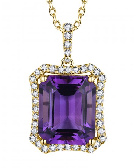 AMETHYST DIAMOND PENDANT (TP3796)