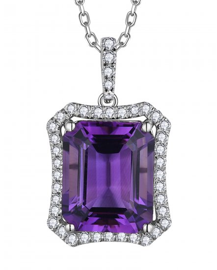 AMETHYST DIAMOND PENDANT (TP3796)