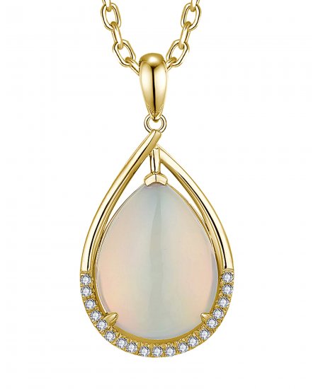 PEAR OPAL DIAMOND PENDANT (TP3799)
