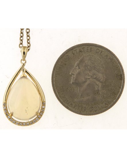 PEAR OPAL DIAMOND PENDANT (TP3799)