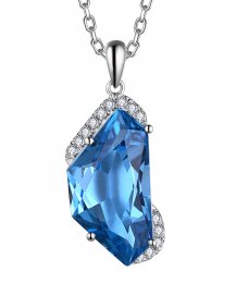 LONDON BLUE TOPAZ DIAMOND PENDANT (TP3802)