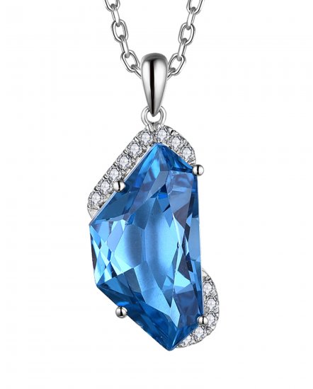 LONDON BLUE TOPAZ DIAMOND PENDANT (TP3802)