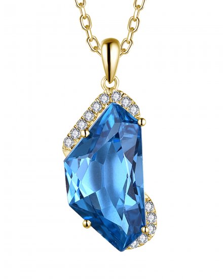 LONDON BLUE TOPAZ DIAMOND PENDANT (TP3802)