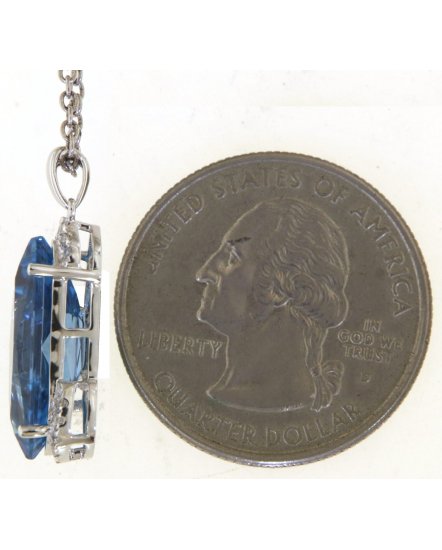 LONDON BLUE TOPAZ DIAMOND PENDANT (TP3802)