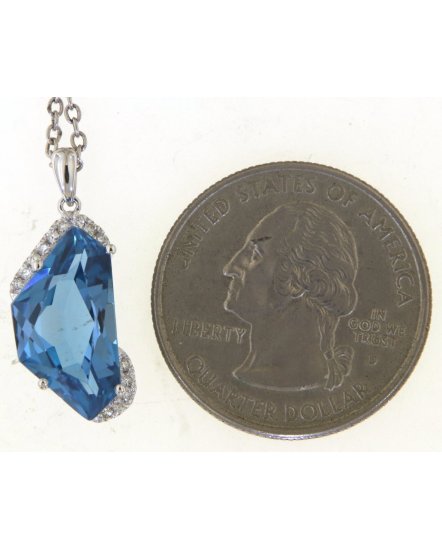LONDON BLUE TOPAZ DIAMOND PENDANT (TP3802)