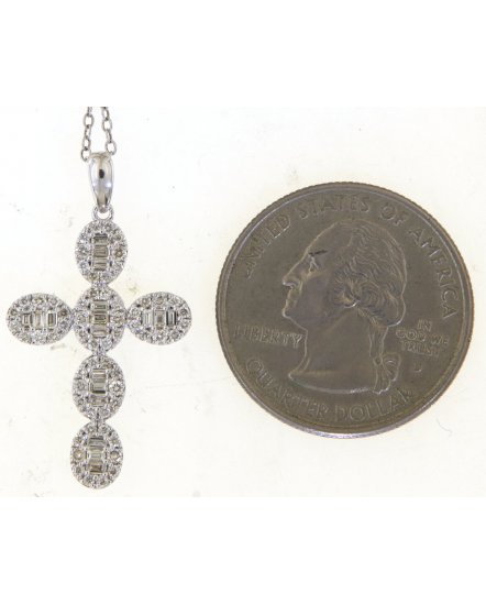 CROSS BAGUETTE DIAMOND PENDANT (TP3808)
