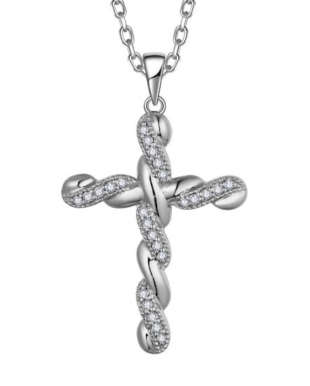 CRISS CROSS STYLE CROSS DIAMOND PENDANT (TP3814)