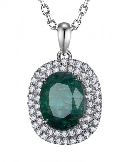 OVAL EMERALD DIAMOND PENDANT (TP3822)