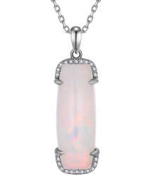 CUSHION OPAL DIAMOND PENDANT (TP3823)