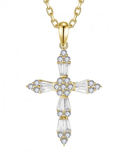 CROSS BAGUETTE DIAMOND PENDANT (TP3824)