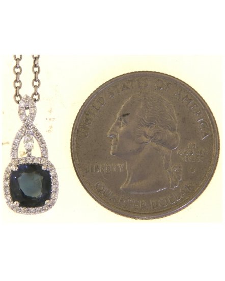 CUSHION SAPPHIRE DIAMOND PENDANT (TP3830)