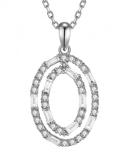 OVAL STYLE BAGUETTE DIAMOND PENDANT (TP3841)
