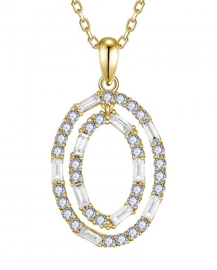 OVAL STYLE BAGUETTE DIAMOND PENDANT (TP3841)