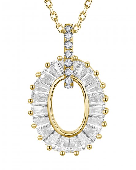 OVAL STYLE BAGUETTE DIAMOND PENDANT (TP3842)