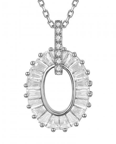 OVAL STYLE BAGUETTE DIAMOND PENDANT (TP3842)