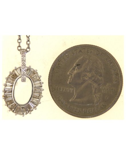 OVAL STYLE BAGUETTE DIAMOND PENDANT (TP3842)