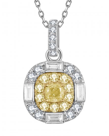 MULTI TONE CUSHION DIAMOND PENDANT (TP3864)