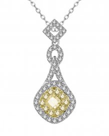 MULTI TONE CUSHION DIAMOND PENDANT (TP3865)