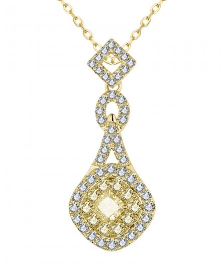 MULTI TONE CUSHION DIAMOND PENDANT (TP3865)