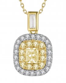 MULTI TONE RADIANT DIAMOND PENDANT (TP3867)