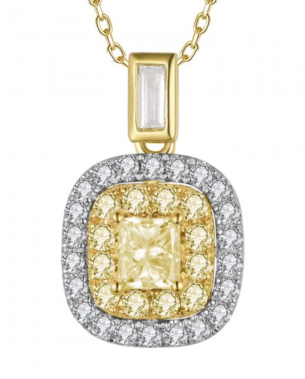 MULTI TONE RADIANT DIAMOND PENDANT (TP3867)