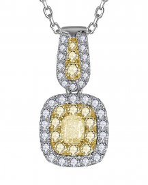 MULTI TONE CUSHION DIAMOND PENDANT (TP3868)