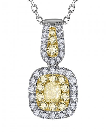 MULTI TONE CUSHION DIAMOND PENDANT (TP3868)