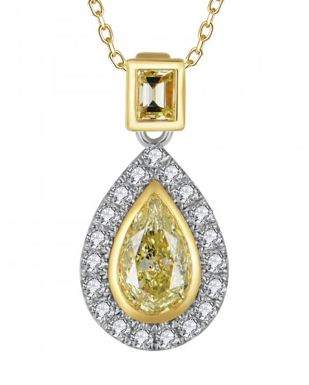 MULTI TONE PEAR DIAMOND PENDANT (TP3870)