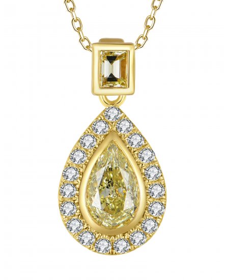 MULTI TONE PEAR DIAMOND PENDANT (TP3870)